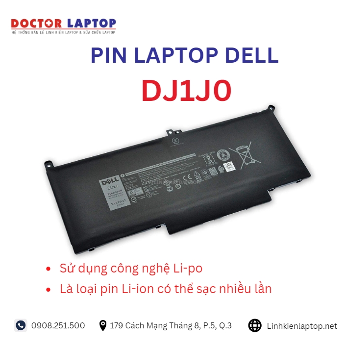 Đặc điểm và thông số của pin laptop dell DJ1J0