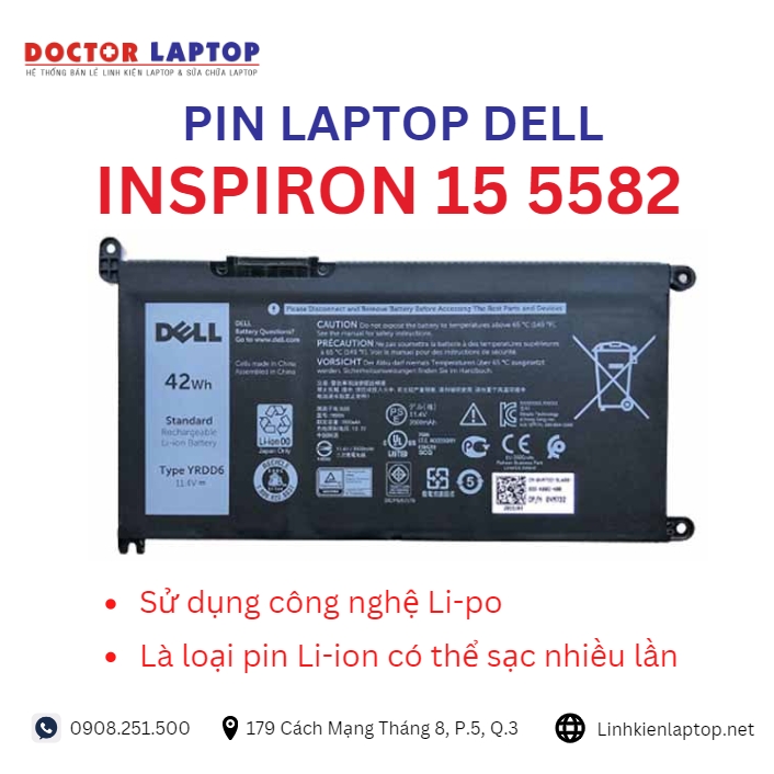 Đặc điểm và thông số của pin laptop dell inspiron 15 5582