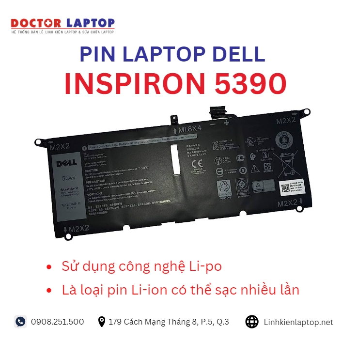 Đặc điểm và thông số của pin laptop dell inspiron 5390