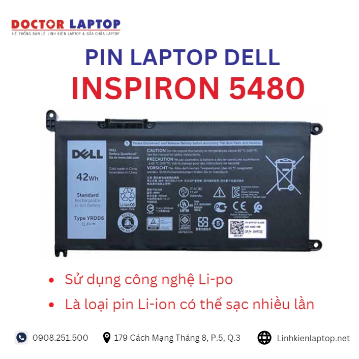 Đặc điểm và thông số của pin laptop dell inspiron 5480