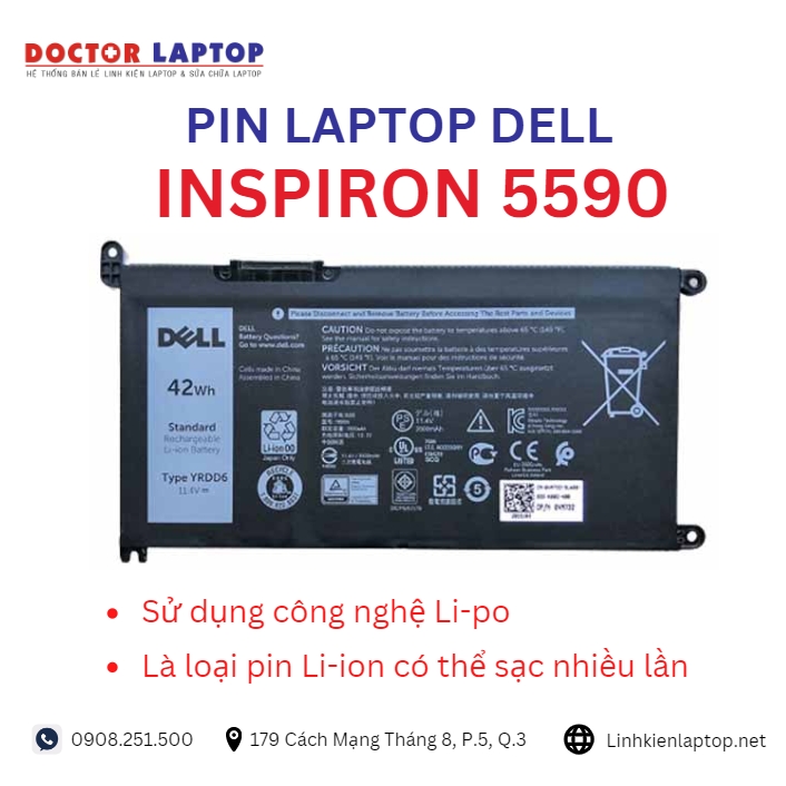 Đặc điểm và thông số của pin laptop dell inspiron 5590