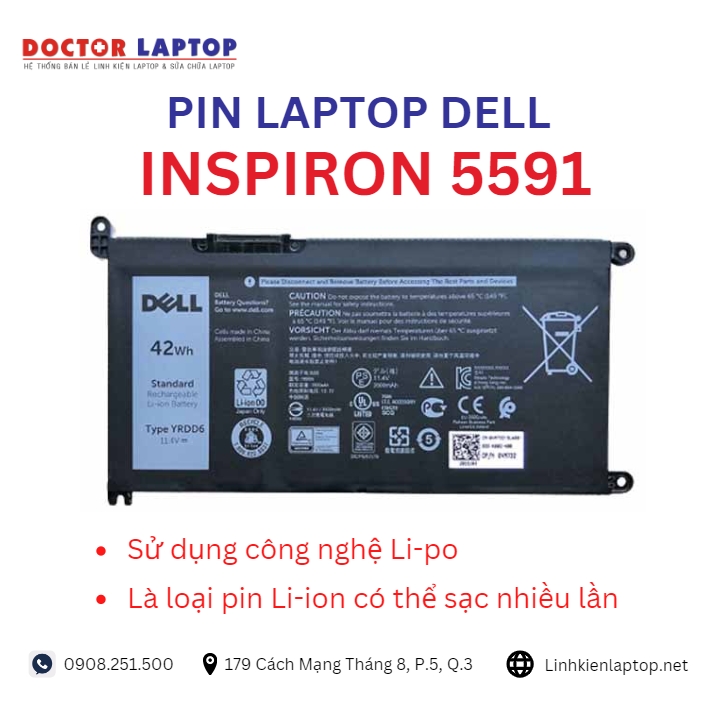 Đặc điểm và thông số của pin laptop dell inspiron 5591