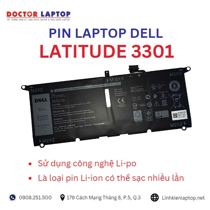 Đặc điểm và thông số của pin laptop dell latitude 3301