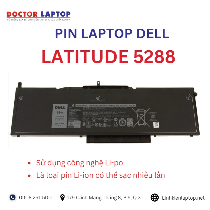 Đặc điểm và thông số của pin laptop dell latitude 5288