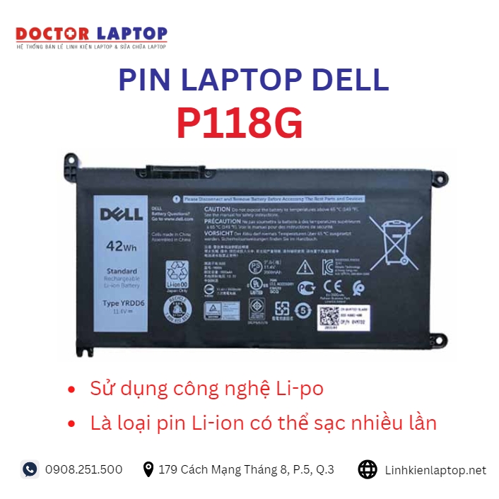 Đặc điểm và thông số của pin laptop dell P118G