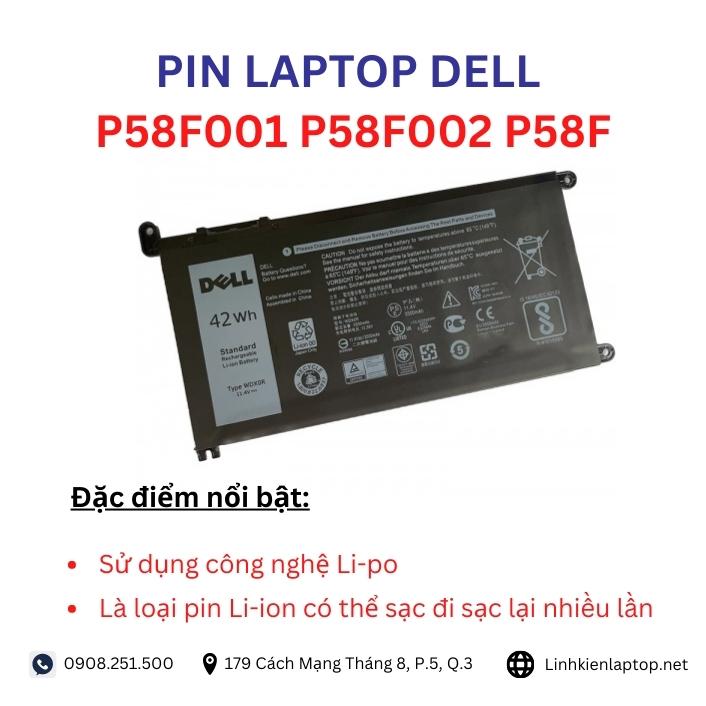 Đặc điểm và thông số của pin laptop dell P58F001 P58F002 P58F