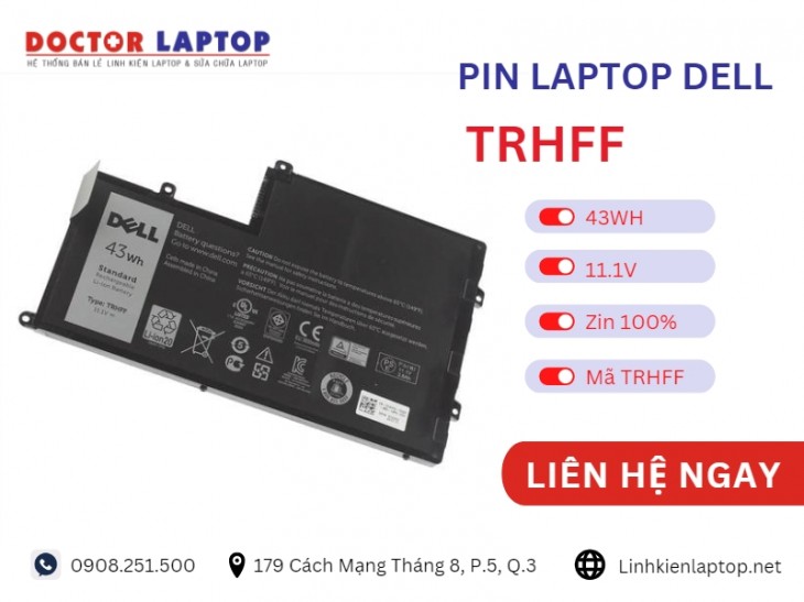 Pin Laptop Dell Latitude 3550 ( 43Wh, TRHFF,  3Cells, 11.1V )