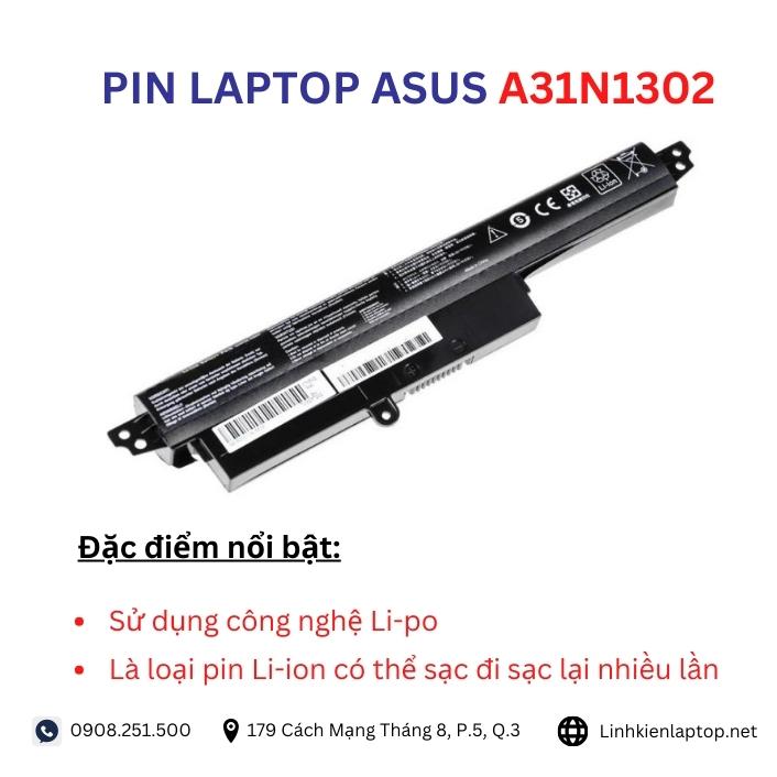 Đặc điểm và thông số của pin laptop Asus A31N1302