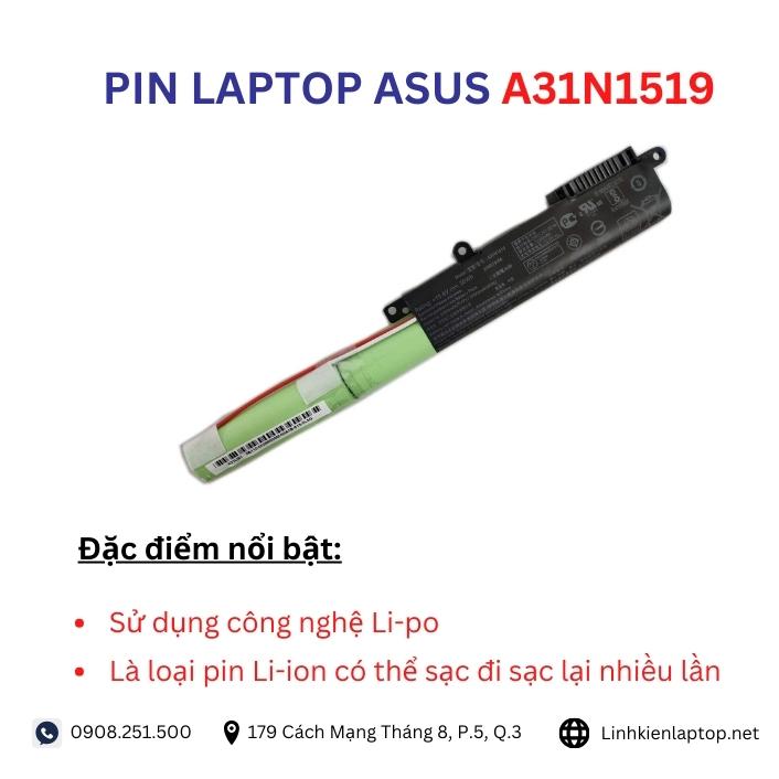 Đặc điểm và thông số của pin laptop Asus A31N1519