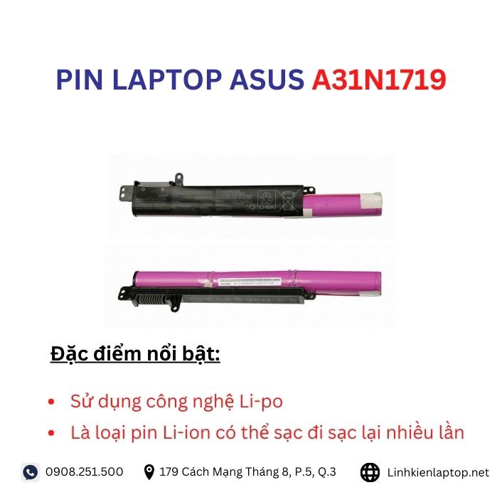 Đặc điểm và thông số của pin laptop Asus A31N1719