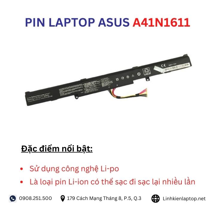 Đặc điểm và thông số của pin laptop Asus A41N1611