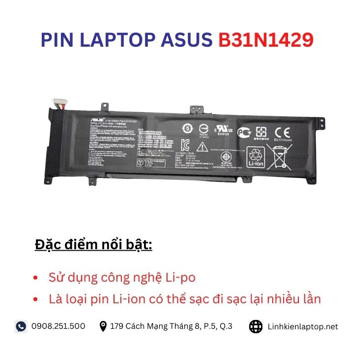 Đặc điểm và thông số của pin laptop Asus B31N1429