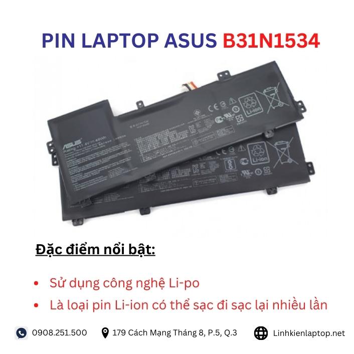 Đặc điểm và thông số của pin laptop Asus B31N1534
