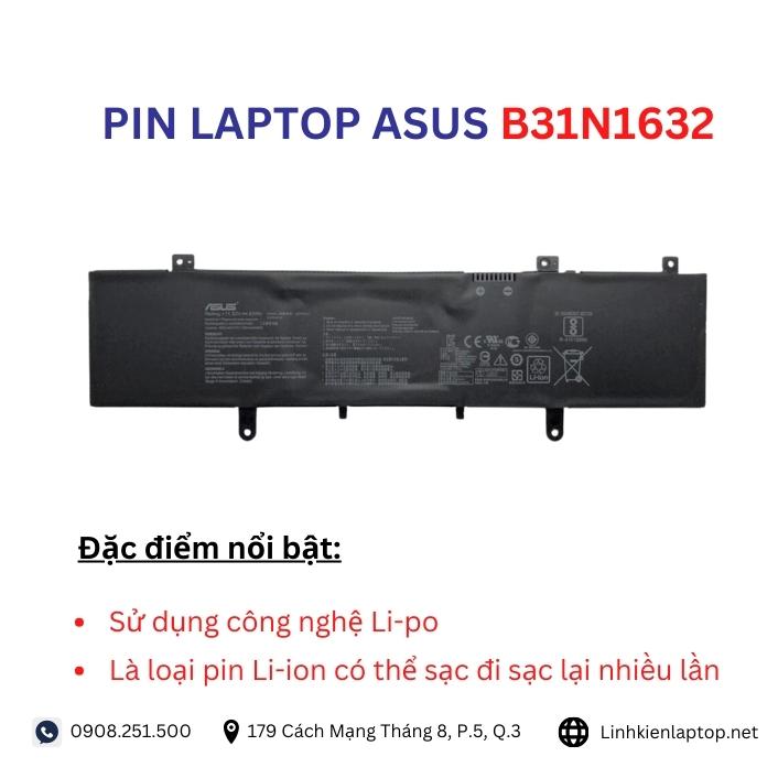 Đặc điểm và thông số của pin laptop Asus B31N1632
