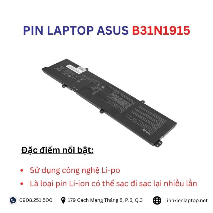 Đặc điểm và thông số của pin laptop Asus B31N1915