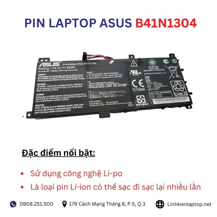 Đặc điểm và thông số của pin laptop Asus B41N1304