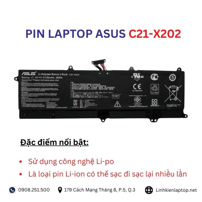 Đặc điểm và thông số của pin laptop Asus C21-X202