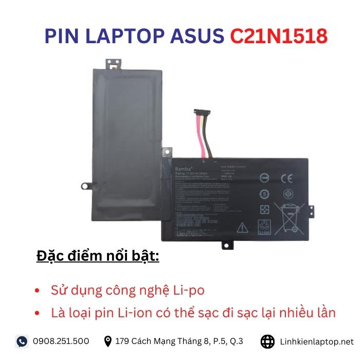 Đặc điểm và thông số của pin laptop Asus C21N1518