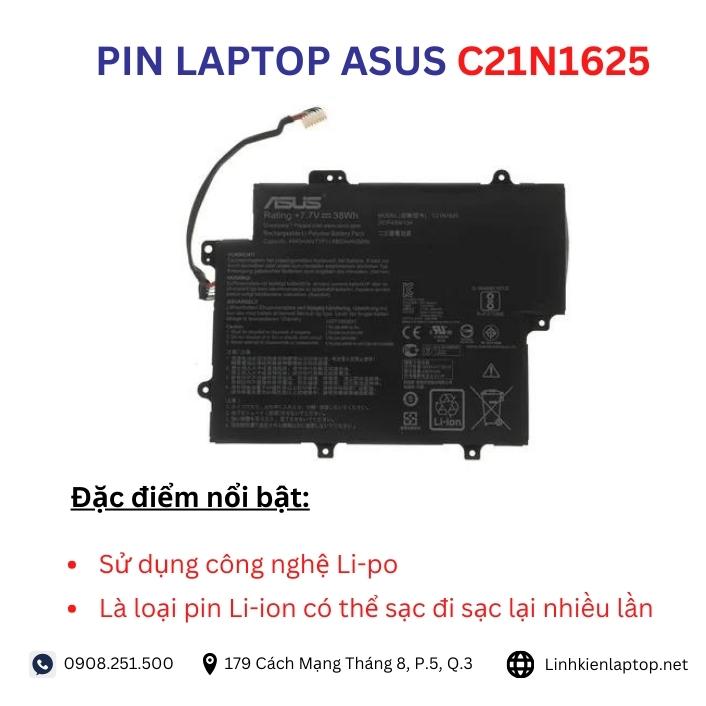 Đặc điểm và thông số của pin laptop Asus C21N1625