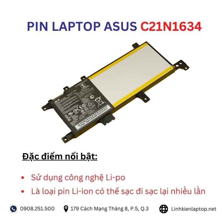 Đặc điểm và thông số của pin laptop Asus C21N1634