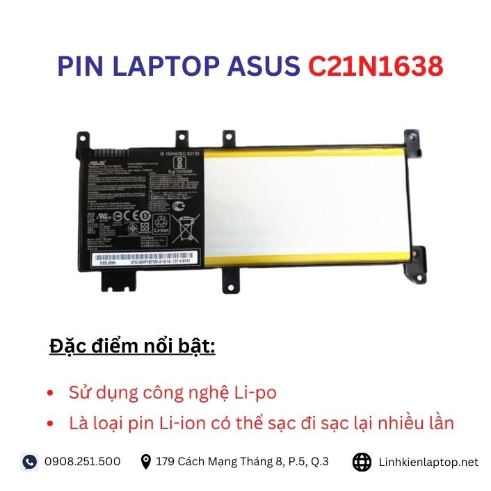 Đặc điểm và thông số của pin laptop Asus C21N1638
