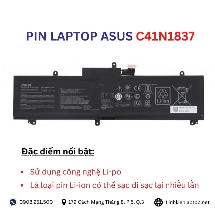 Đặc điểm và thông số của pin laptop Asus C41N1837