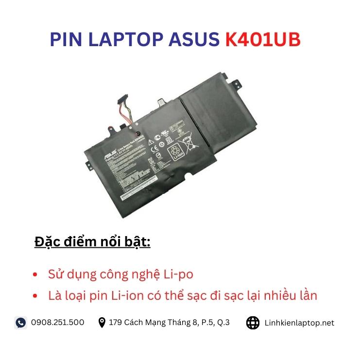 Đặc điểm và thông số của pin laptop Asus K401UB