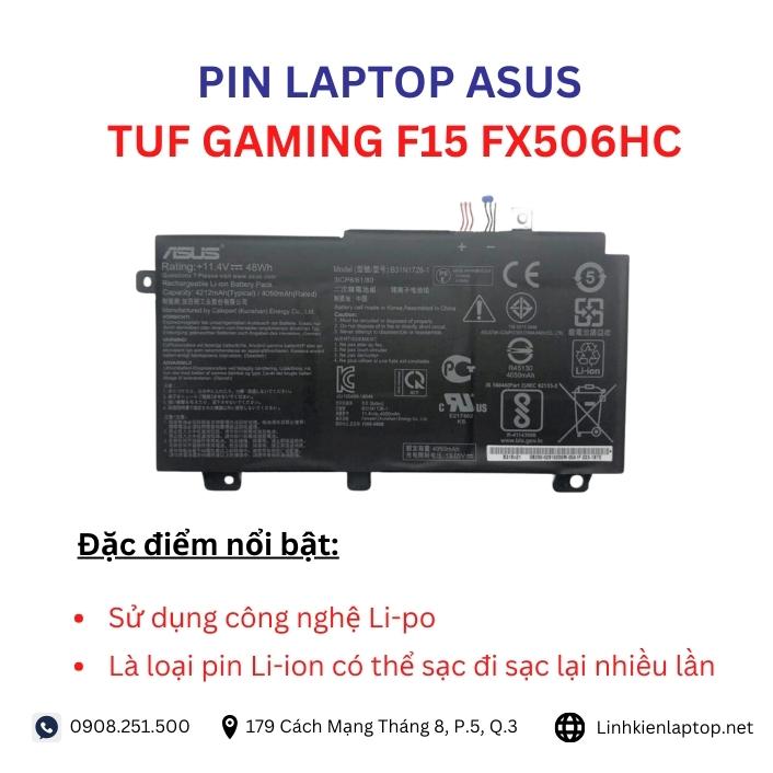 Đặc điểm và thông số của pin laptop Asus TUF Gaming F15 FX506HC