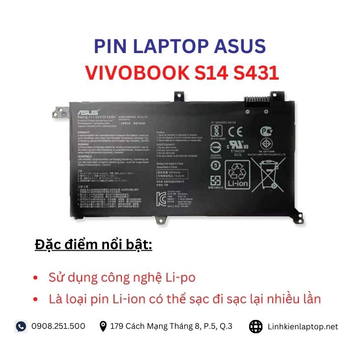 Đặc điểm và thông số của pin laptop Asus VivoBook S14 S431