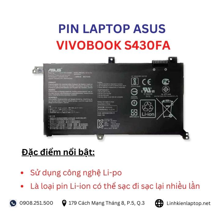 Đặc điểm và thông số của pin laptop Asus VivoBook S430FA