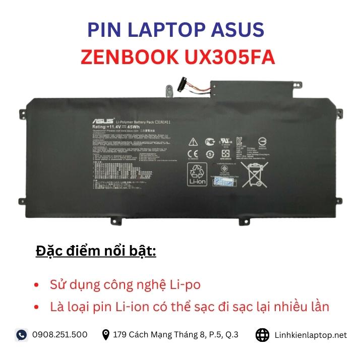 Đặc điểm và thông số của pin laptop Asus ZenBook UX305FA