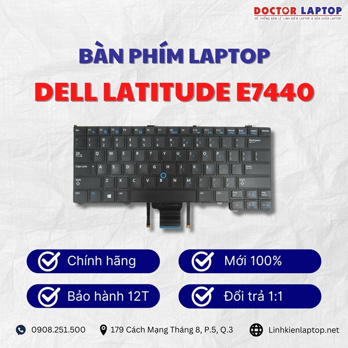 Gioi thieu ve ban phim laptop Dell Latitude E7440