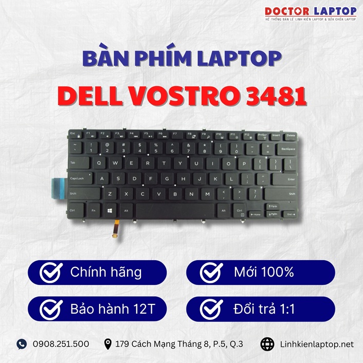 Gioi thieu ve ban phim laptop Dell Vostro 3481