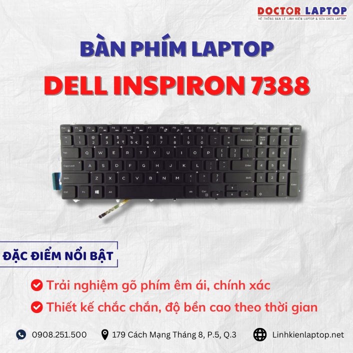 Cung cap thay ban phim laptop Dell Inspiron 7388 chinh hang gia tot nhat