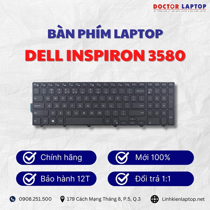 Gioi thieu ve ban phim laptop Dell Inspiron 3580