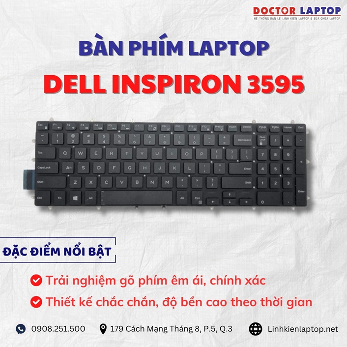 Cung cap thay ban phim laptop Dell Inspiron 3595 chinh hang gia tot nh