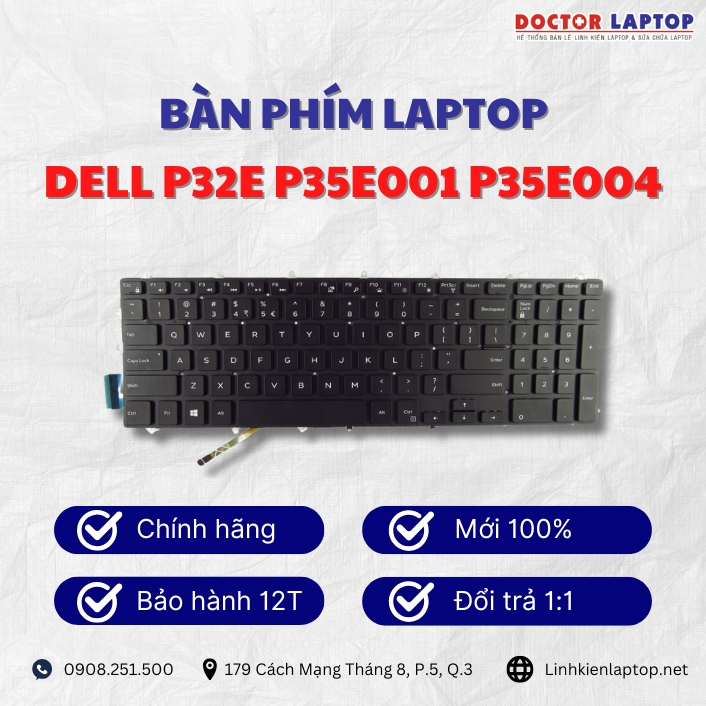 Gioi thieu ve ban phim laptop Dell P32E P35E001 P35E004