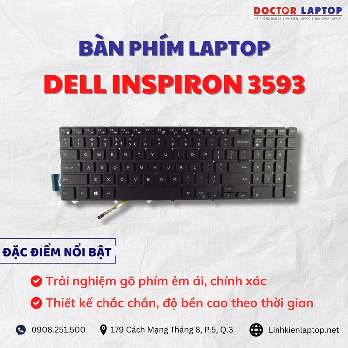 Cung cap thay ban phim laptop Dell Inspiron 3593 chinh hang gia tot nhat