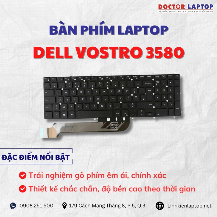 Cung cap thay ban phim laptop Dell Vostro 3580 chinh hang gia tot nhat