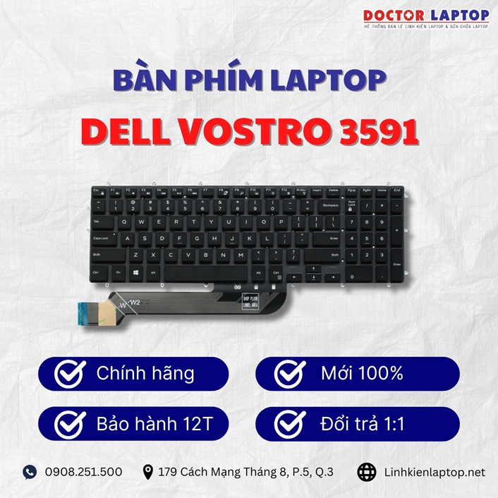 Gioi thieu ve ban phim laptop Dell Vostro 3591