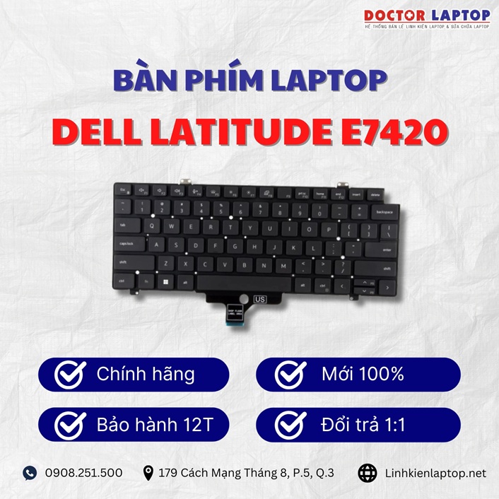Gioi thieu ve ban phim laptop Dell Latitude E7420