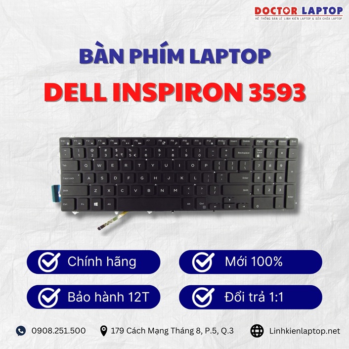 Gioi thieu ve ban phim laptop Dell Inspiron 3593