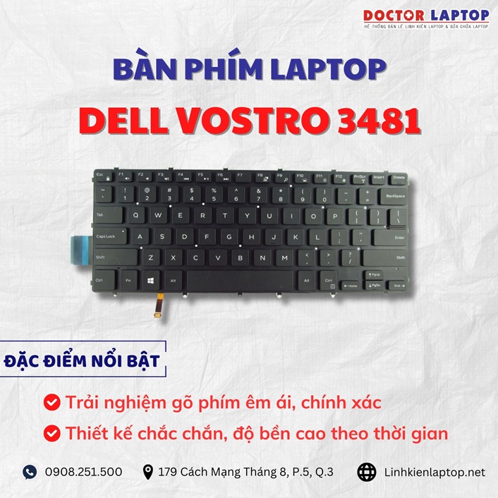 Cung cap thay ban phim laptop Dell Vostro 3481 chinh hang gia tot nhat
