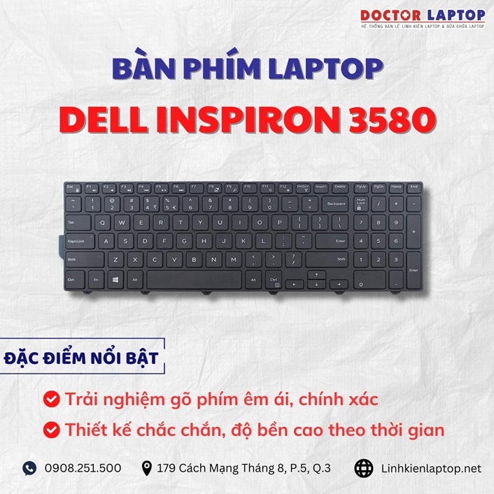 Cung cap thay ban phim laptop Dell Inspiron 3580 chinh hang gia tot nhat