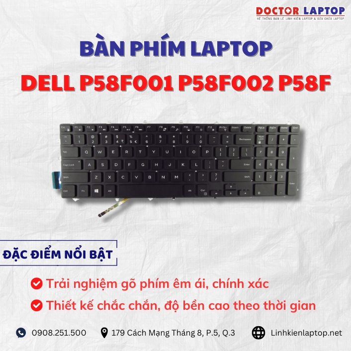 Cung cap thay ban phim laptop Dell P58F001 P58F002 P58F chinh hang gia tot nhat