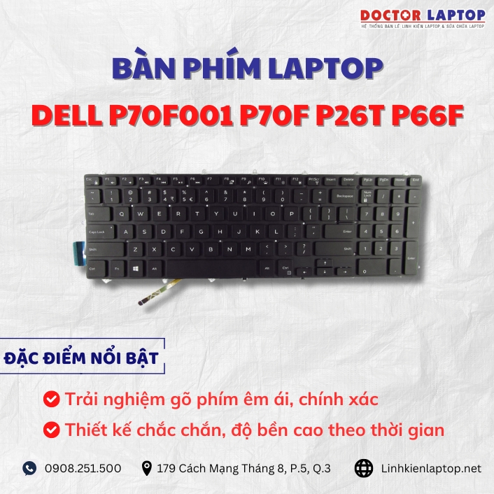 Cung cap thay ban phim laptop Dell P70F001 P70F P26T P66F chinh hang gia tot nhat