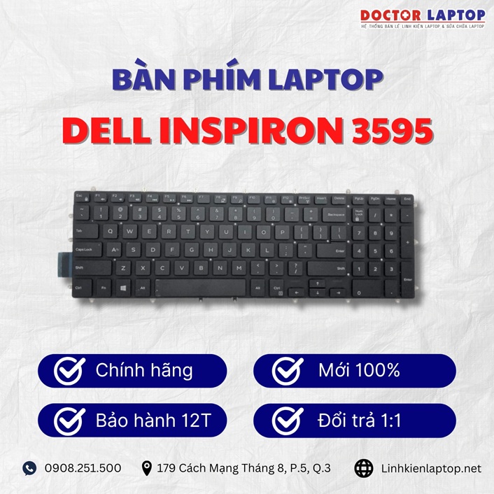 Gioi thieu ve ban phim laptop Dell Inspiron 3595
