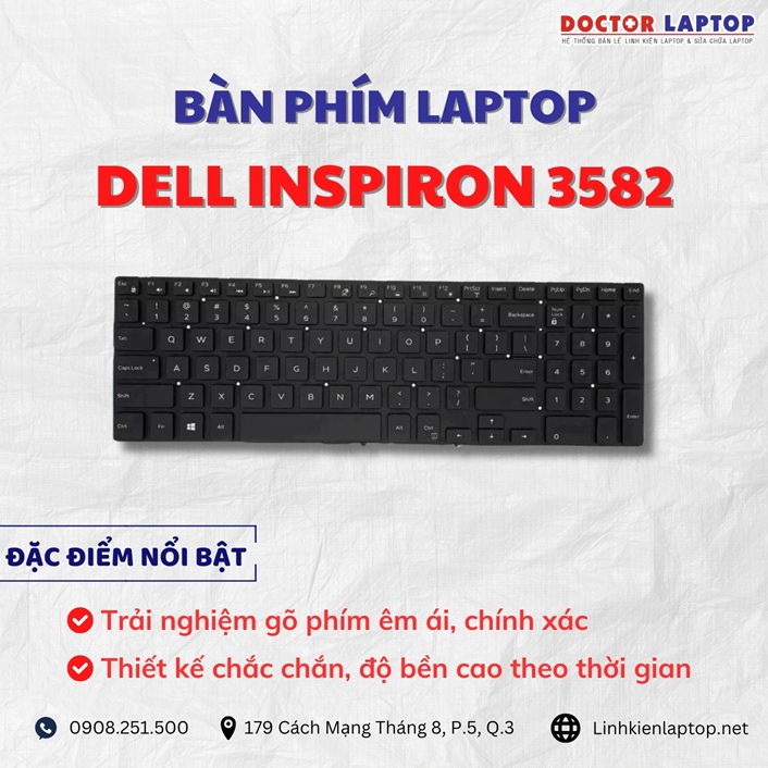 Cung cap thay ban phim laptop Dell Inspiron 3582 chinh hang gia tot nhat