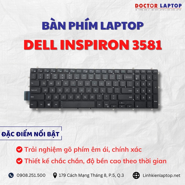 Cung cap thay ban phim laptop Dell Inspiron 3581 chinh hang gia tot nhat