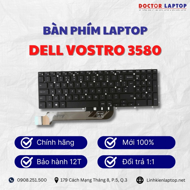 Gioi thieu ve ban phim laptop Dell Vostro 3580